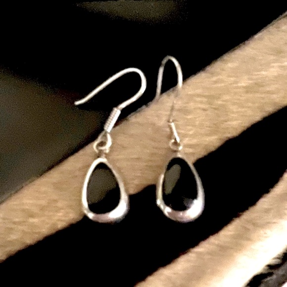 Silpada Vintage Rare .925 Sterling Silver Genuine Onyx Earrings - Picture 3 of 5